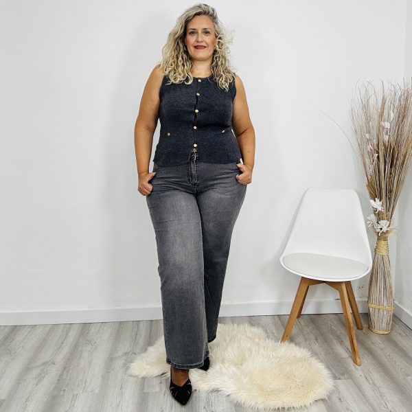 Vaquero wide leg gris