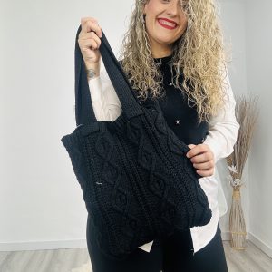 Bolso lana ochos negro