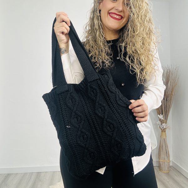 Bolso lana ochos negro