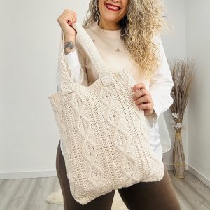 Bolso lana ochos beige