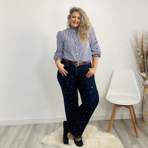 Vaquero wide leg Strass