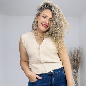 Chaleco punto Granada beige