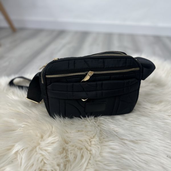 Bandolera cremalleras negra