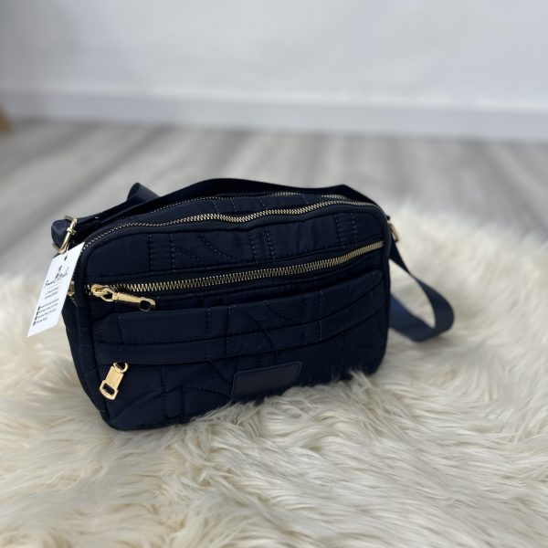 Bandolera cremalleras azul