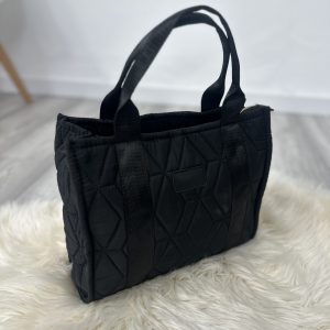 Bolso acolchado rombos negro
