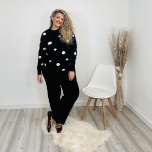 Pantalón punto Marsella negro