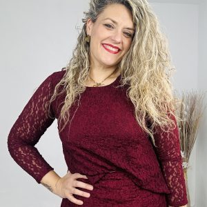 Camiseta encaje Mónaco burdeos
