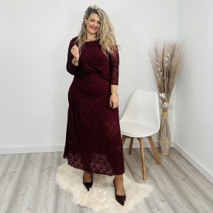 Falda encaje Mónaco burdeos