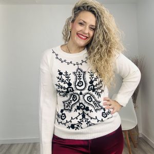 Jersey Canadá marfil/negro