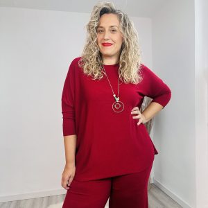 camiseta Mariló punto burdeos