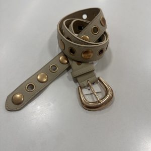 Cinturón antelina tachuela beige