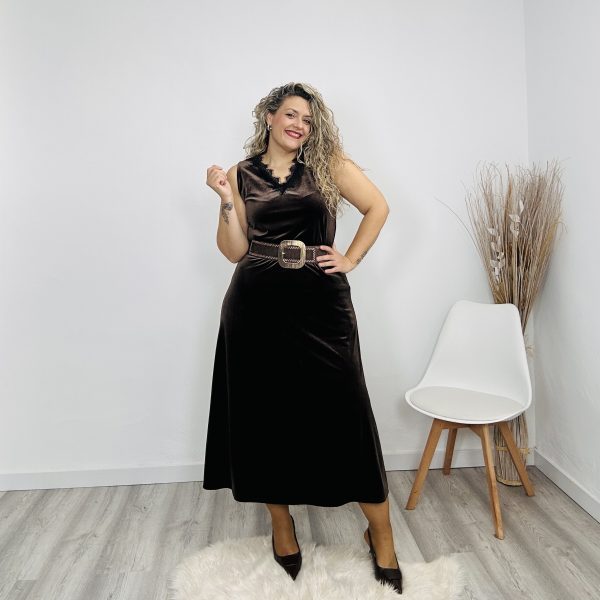 Falda terciopelo marrón