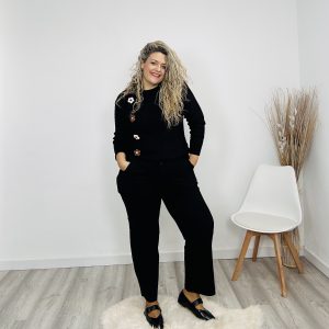 Pantalón cargo wide leg negro