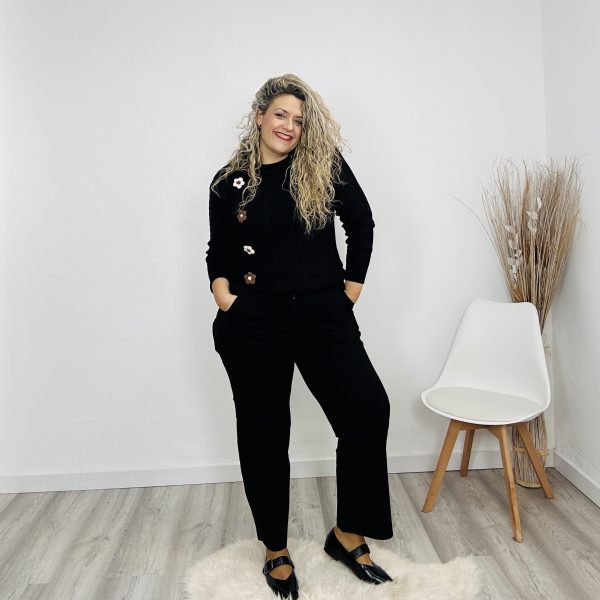 Pantalón cargo wide leg negro