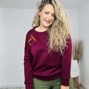 Sudadera H burdeos