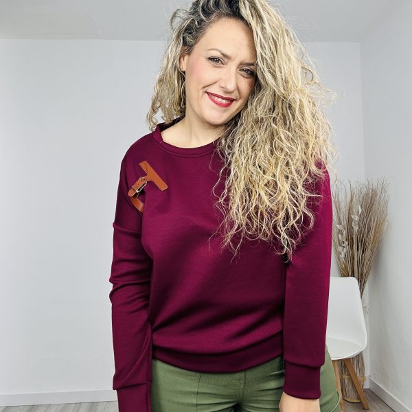 Sudadera H burdeos
