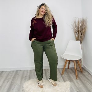 Pantalón cargo Wide leg verde