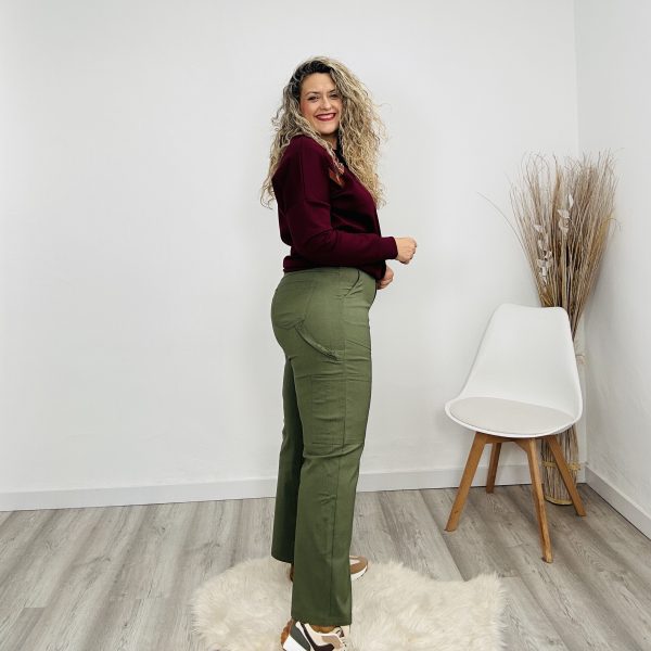 Pantalón cargo Wide leg verde - Imagen 2