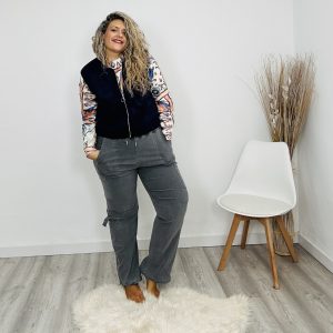 Pantalón cargo lavado gris