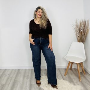 Denin wide leg desgastado