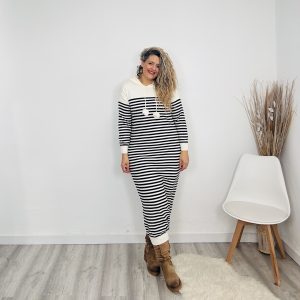 Vestido Capucha beige