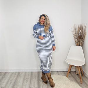 Vestido Capucha celeste