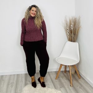 Pantalón India burdeos