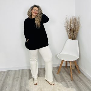 Pantalón Canalé lateral marfil