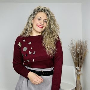 Jersey Cristal burdeos