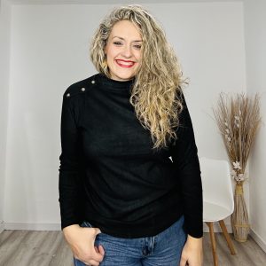 camiseta polar botones negra