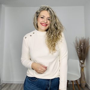 Camiseta polar botones beige