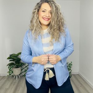 Blazzer punto licra celeste