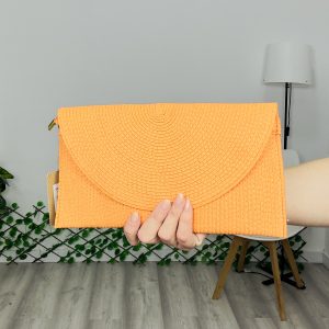 Cartera rafia  naranja