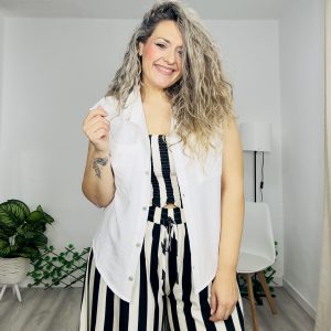 Camisa bolsillos blanca