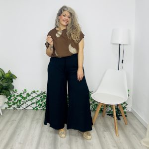 Pantalón palazzo F51 negro
