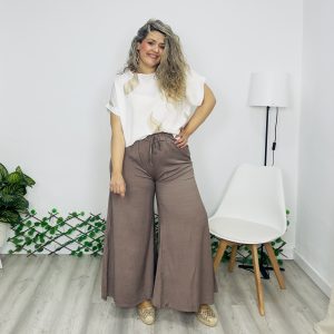 Pantalón Palazzo F51 topo