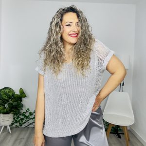 Jersey Lurex plata