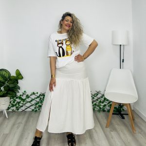 Falda FR blanco roto