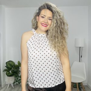 Blusa Halter lunares